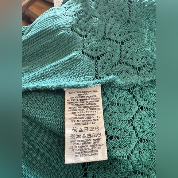 Free People Fire Island Knit Blouse Green Size S - Picture 13 of 14